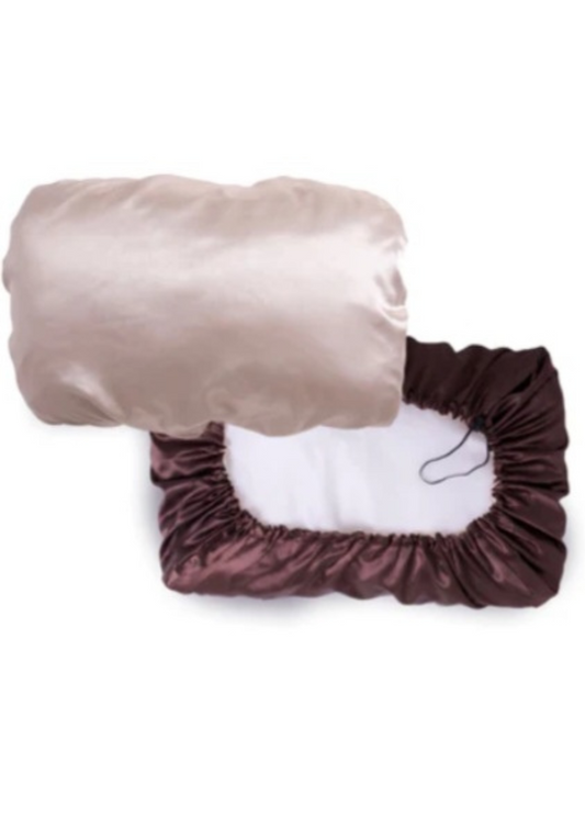 Chocolate & Gold Satin Pillowcase - Reversible